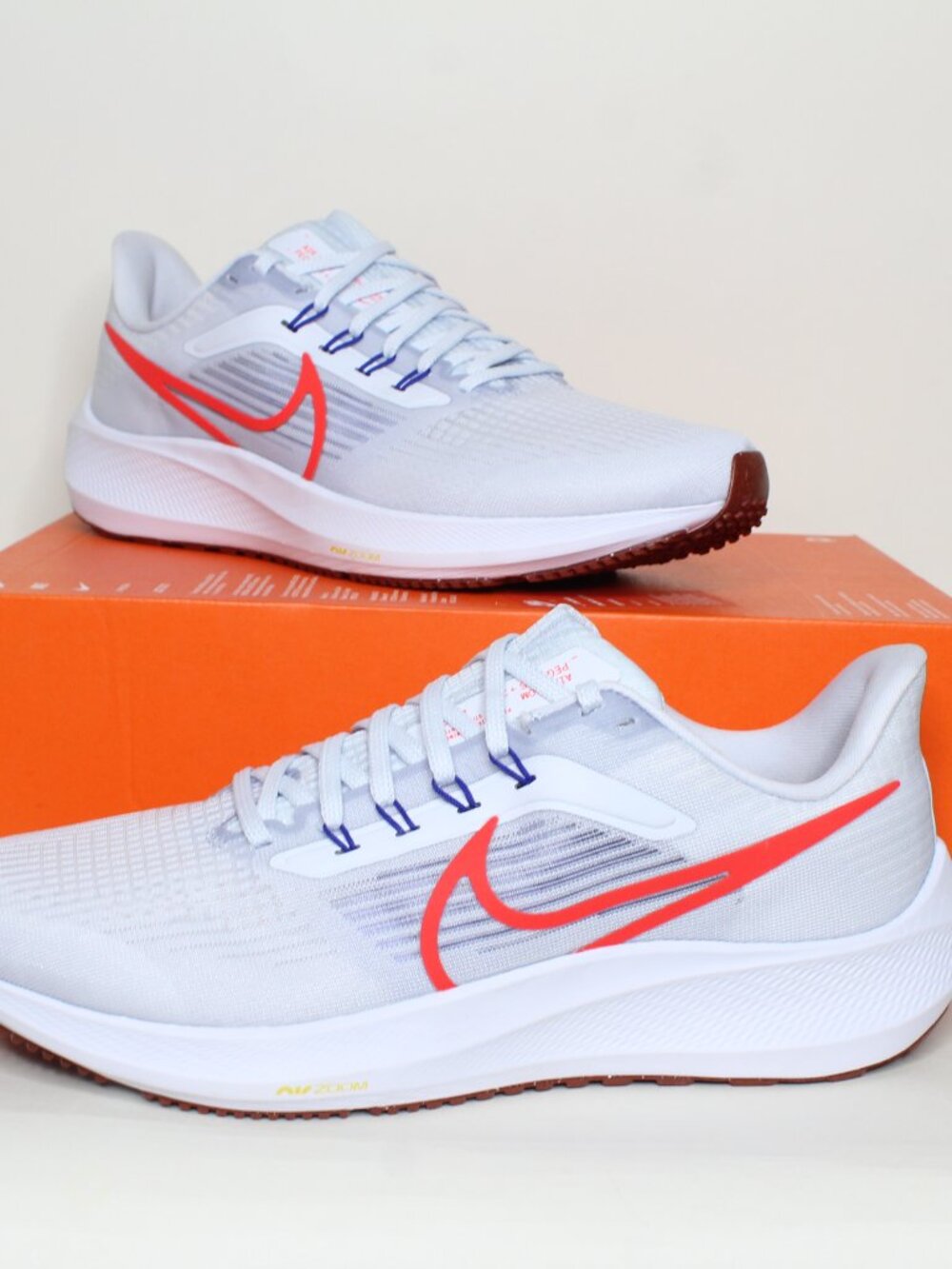 Nike Air Zoom Pegasus 39 Grey Bright Crimson Shoes Men Size 12 DH4071 007 New